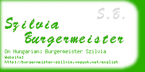 szilvia burgermeister business card